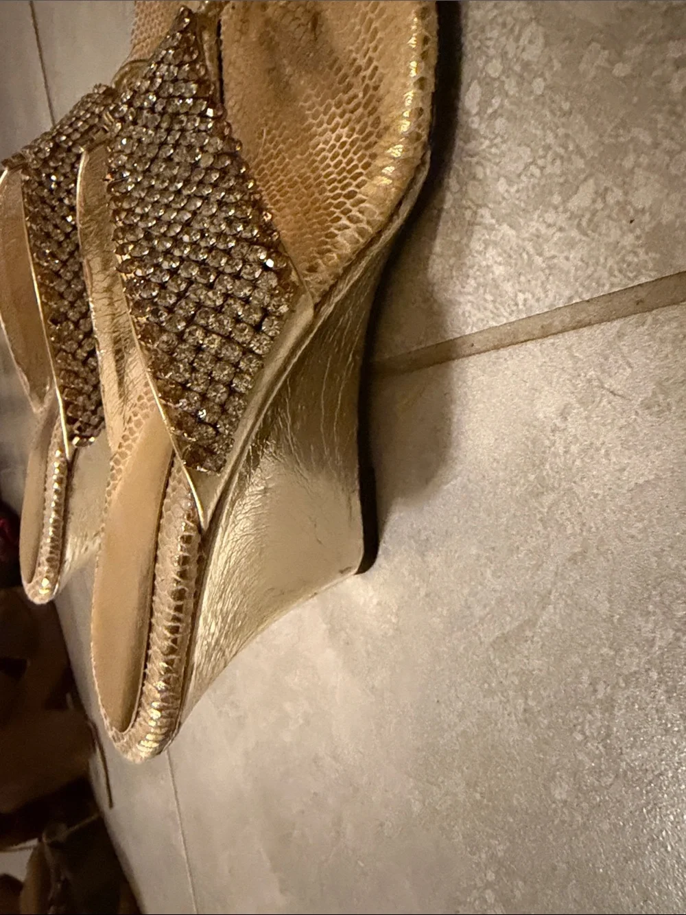 Gold Jeweled Women’s Thong Sandals